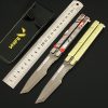 Valorant Weapon Recon Red Camo Butterfly Knife 21cm Game Peripheral Meta Balisong Uncut Blade Weapon Model 3 - Valorant Merch