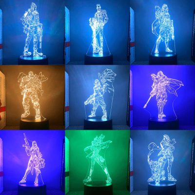 23Models Valorant Figure 3d Led Lamp For Bedroom All Hero Statues Acrylic Night Lights Game Room 1 - Valorant Merch
