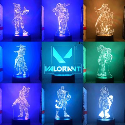 23Models Valorant Figure 3d Led Lamp For Bedroom All Hero Statues Acrylic Night Lights Game Room - Valorant Merch