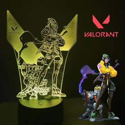 Hot Gaming Valorant Nightlight Killjoy Raze Viper Reyna Figure Colorful Table Lamp For Gamer Game Room - Valorant Merch