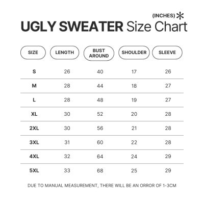 Ugly Sweater Size Chart - Valorant Merch
